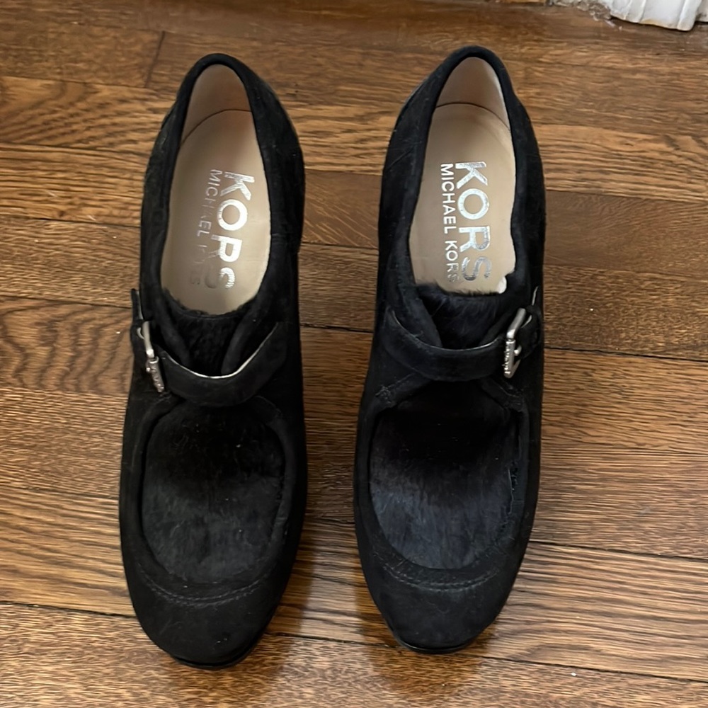 Michael Kors Black Suede Platform Heels